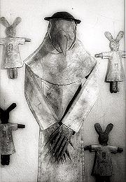 doctor, 1995, 74 x 12 x 12 and rabbits